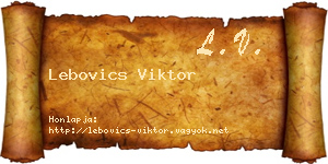 Lebovics Viktor névjegykártya